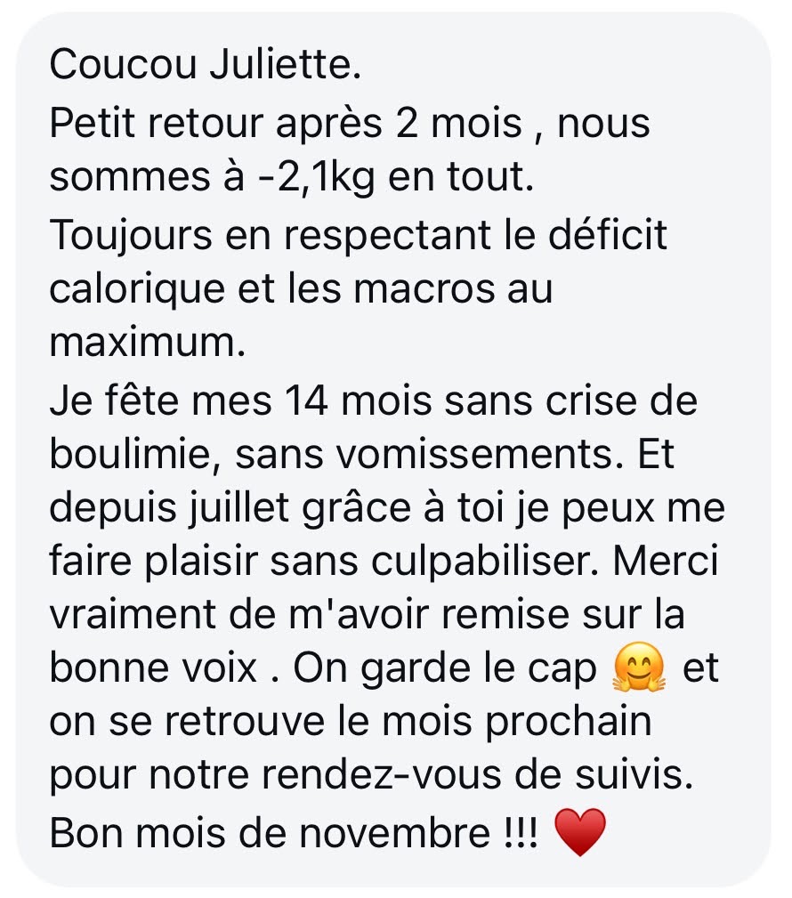 Message d'une cliente 20