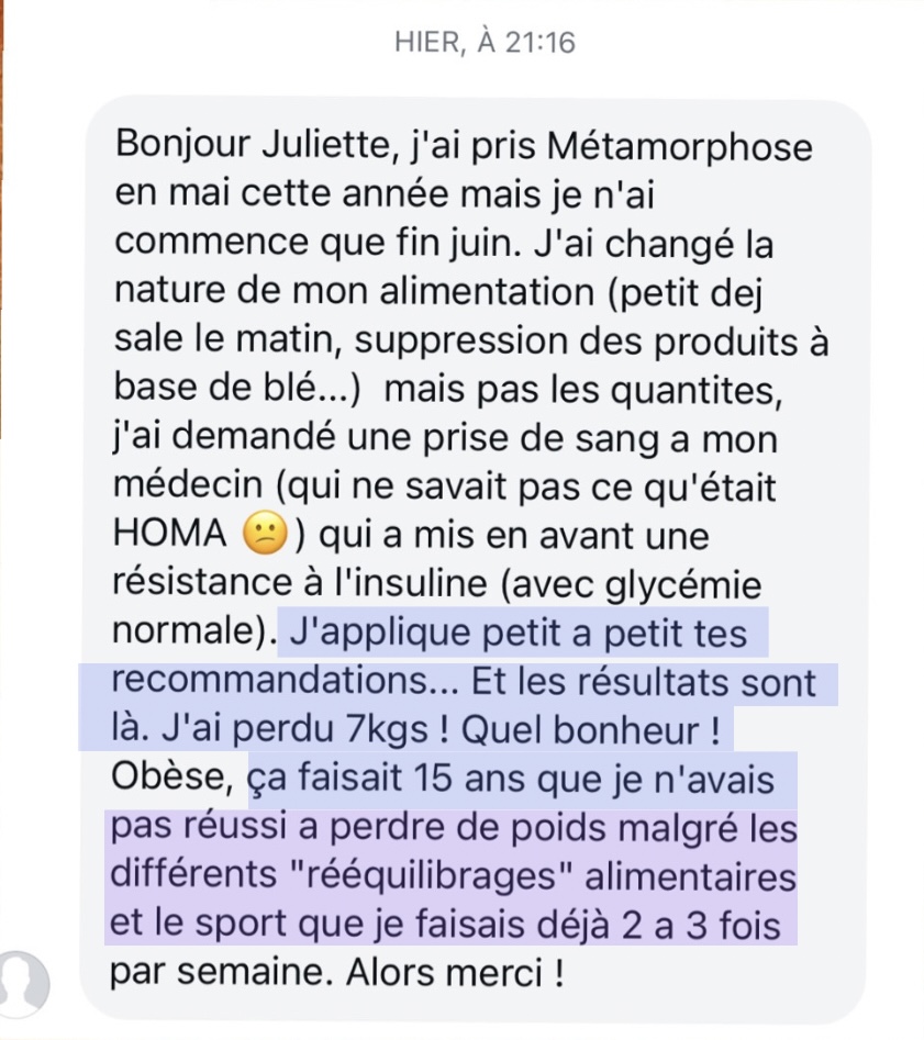 Message d'une cliente 27