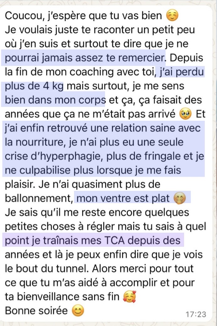 Message d'une cliente 4