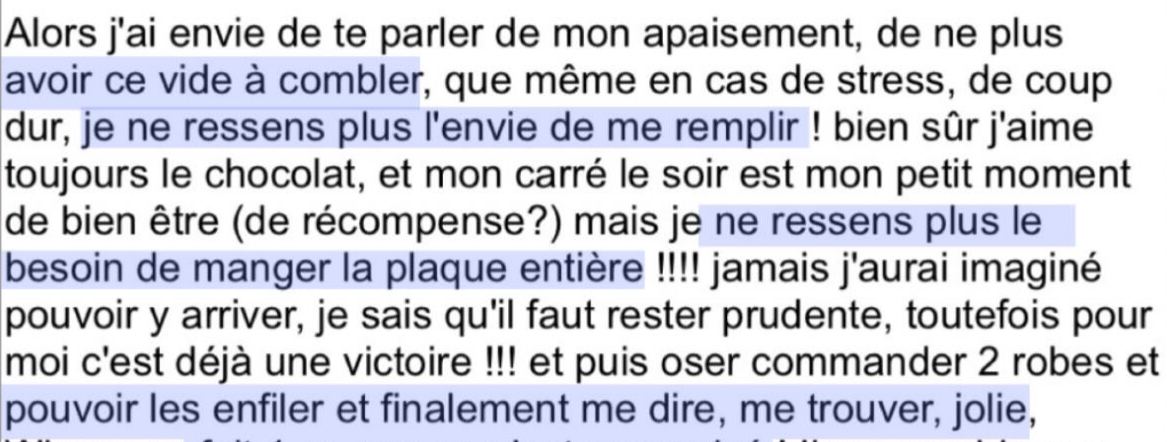 Message d'une cliente 24