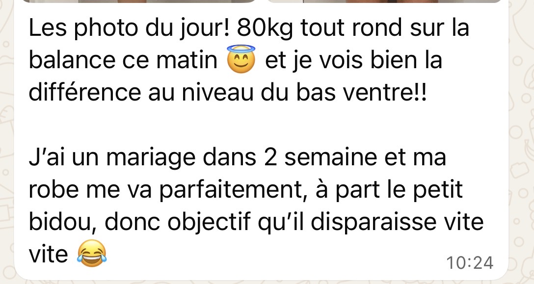 Message d'une cliente 26