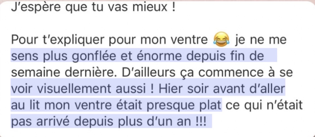 Message d'une cliente 2